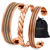 Coppervast pulsera trenzada frontal muestra diseño unisex y acabado elegante