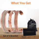 Coppervast pulseras en mano demostrando ajuste cómodo y versatilidad