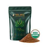 Cor-Vital etiqueta con certificaciones USDA y Fair Trade para confianza