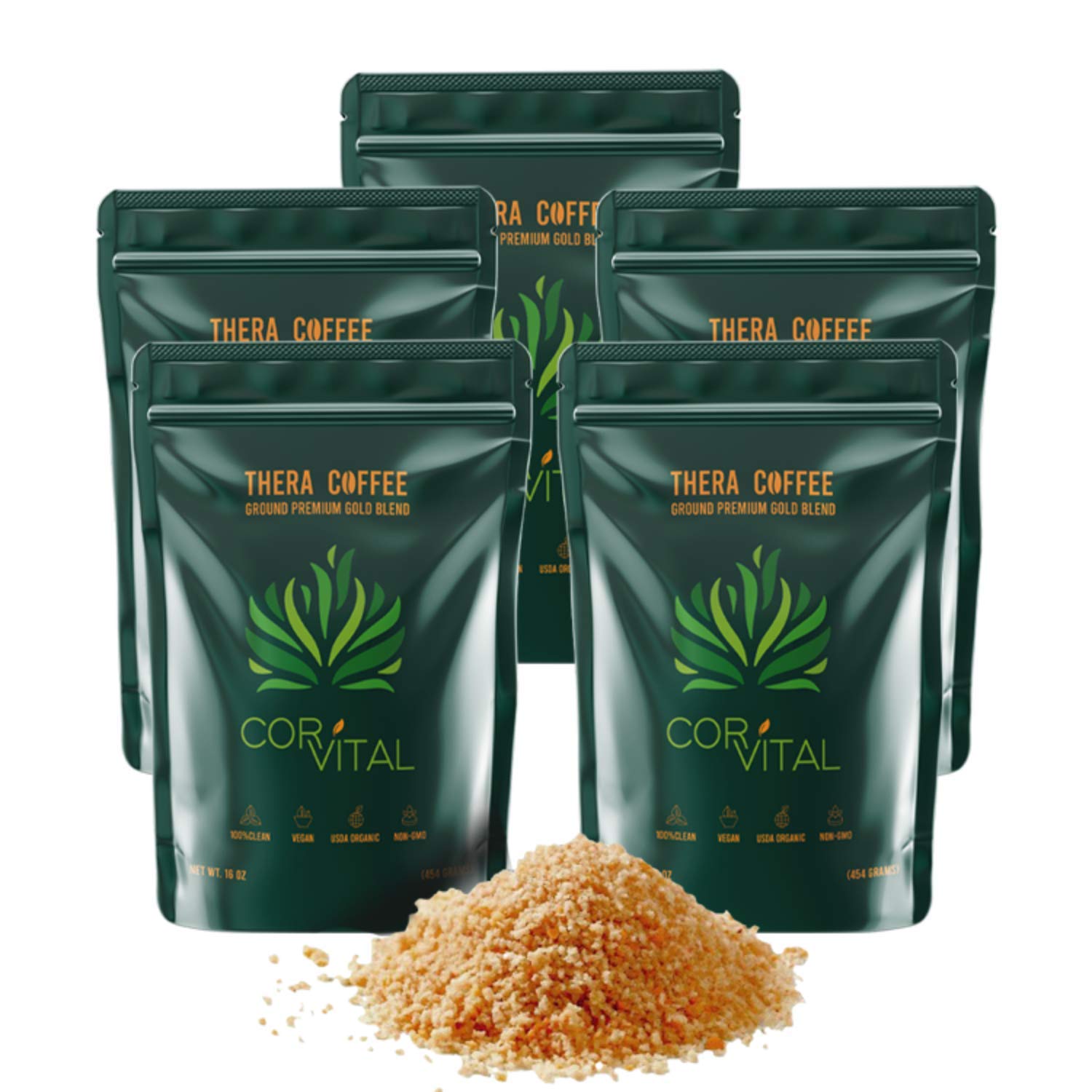 Cor-Vital frente del empaque mostrando 5 lb y sello orgánico, confianza en limpieza