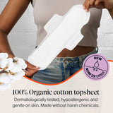 Cora detalle del topsheet de algodón orgánico, suave y cómodo para piel sensible