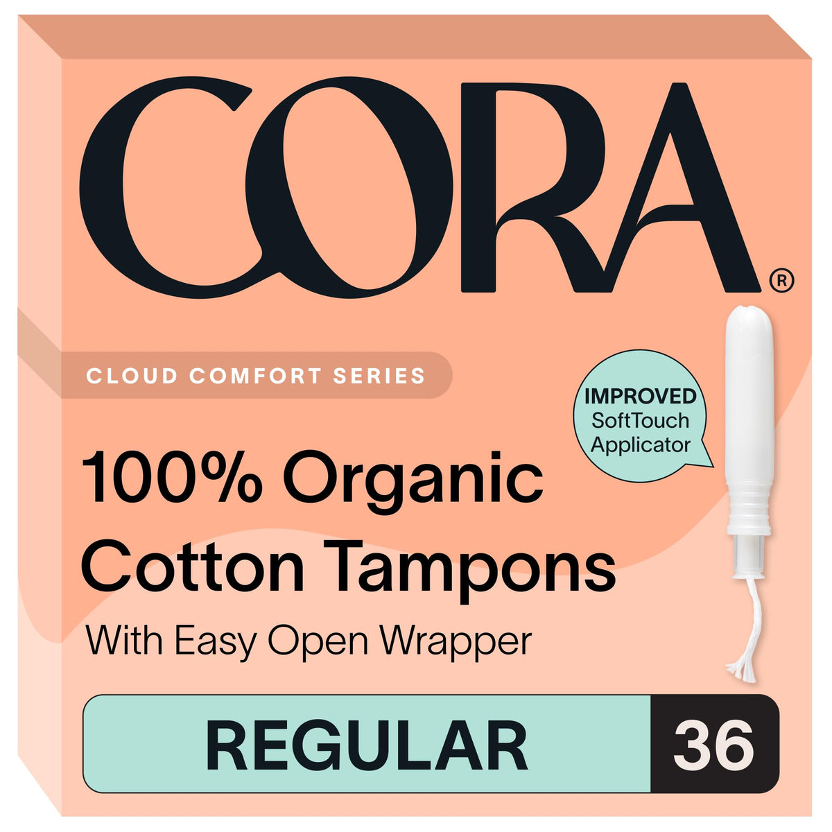 Cora empaque frontal con 36 tampones, confianza y protección