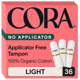 Cora frontal del paquete mostrando protección ligera y algodón orgánico
