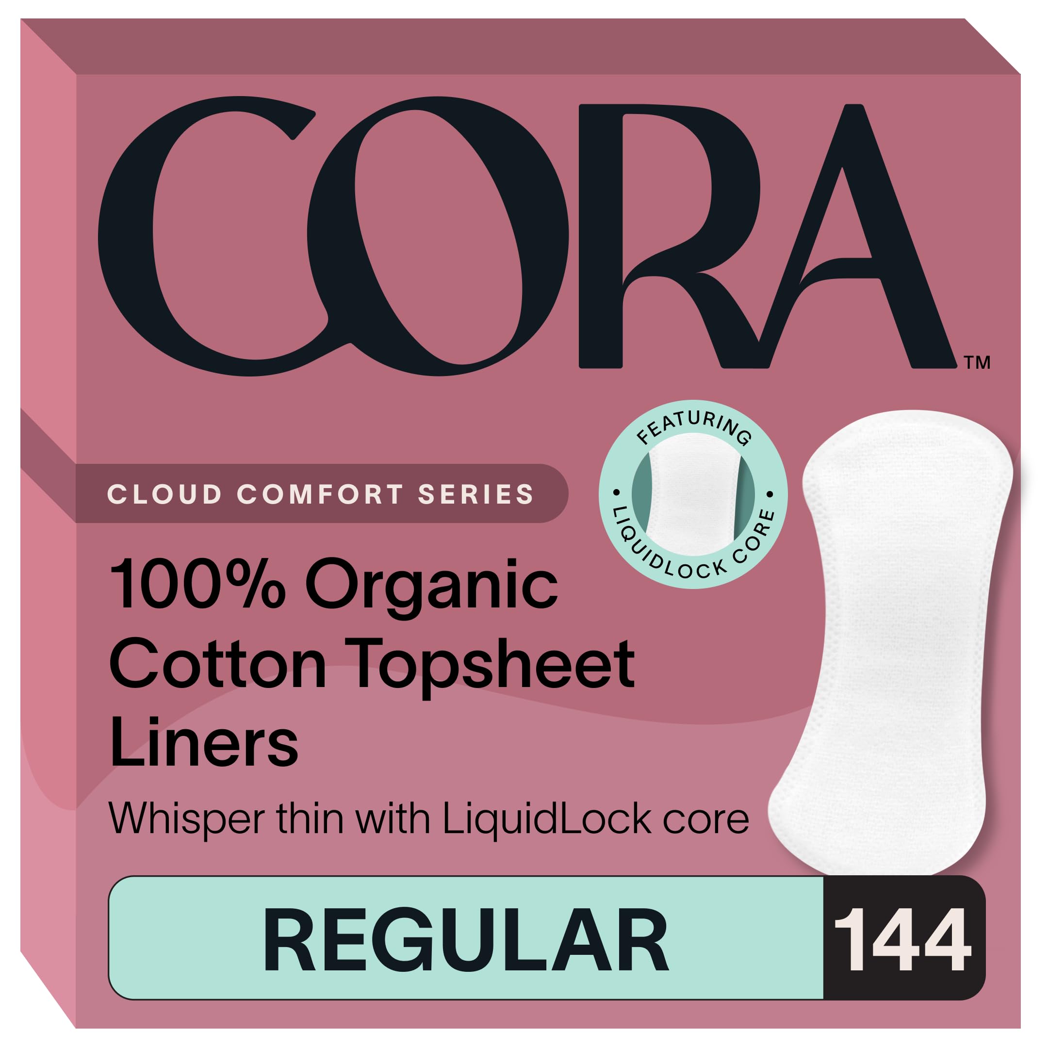 Cora pack frontal mostrando 144 protectores, comodidad y ahorro