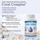 Coral White texto detalle de cápsulas vegetales para fácil digestión