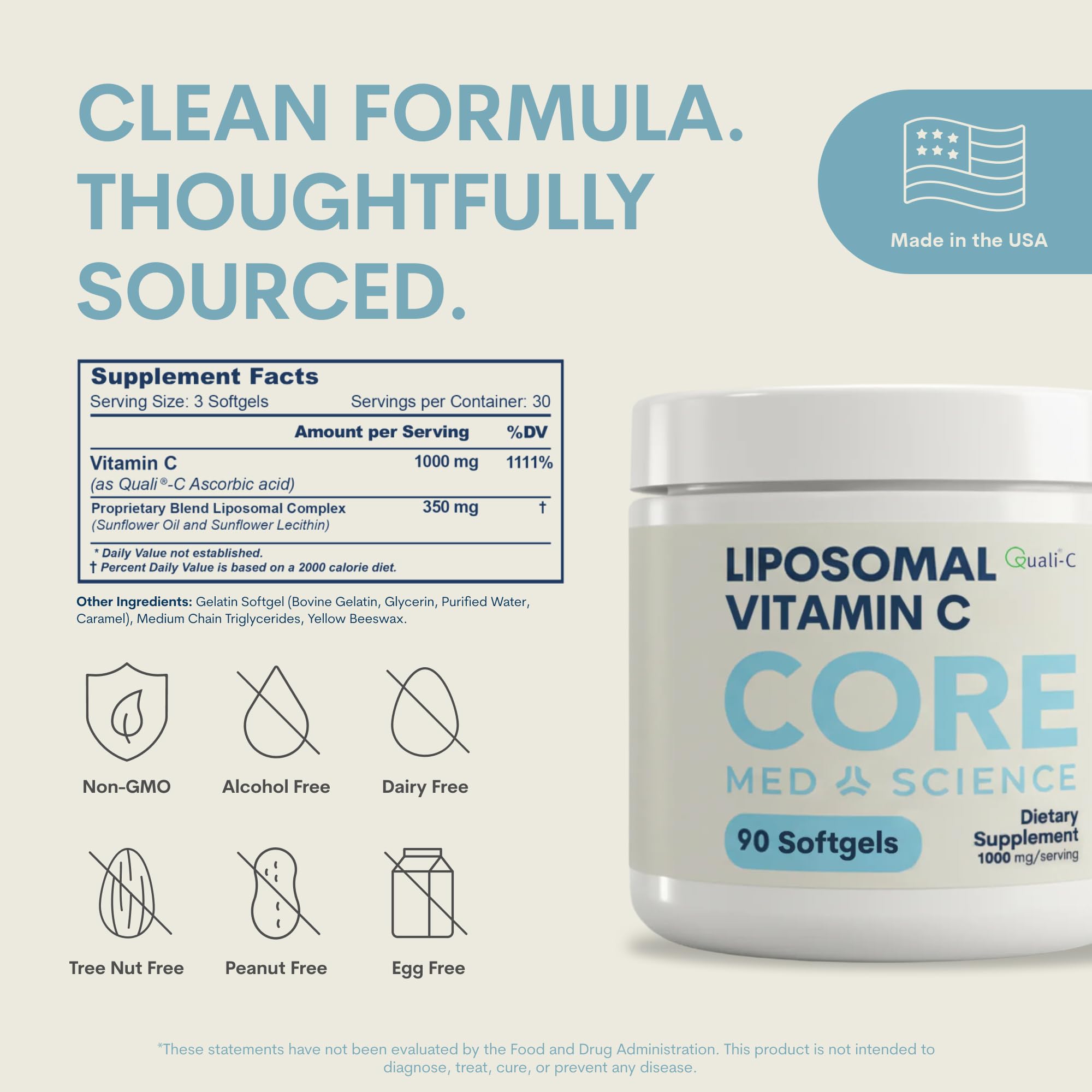 Core Med Science softgels en la mano mostrando tamaño y fácil ingestión