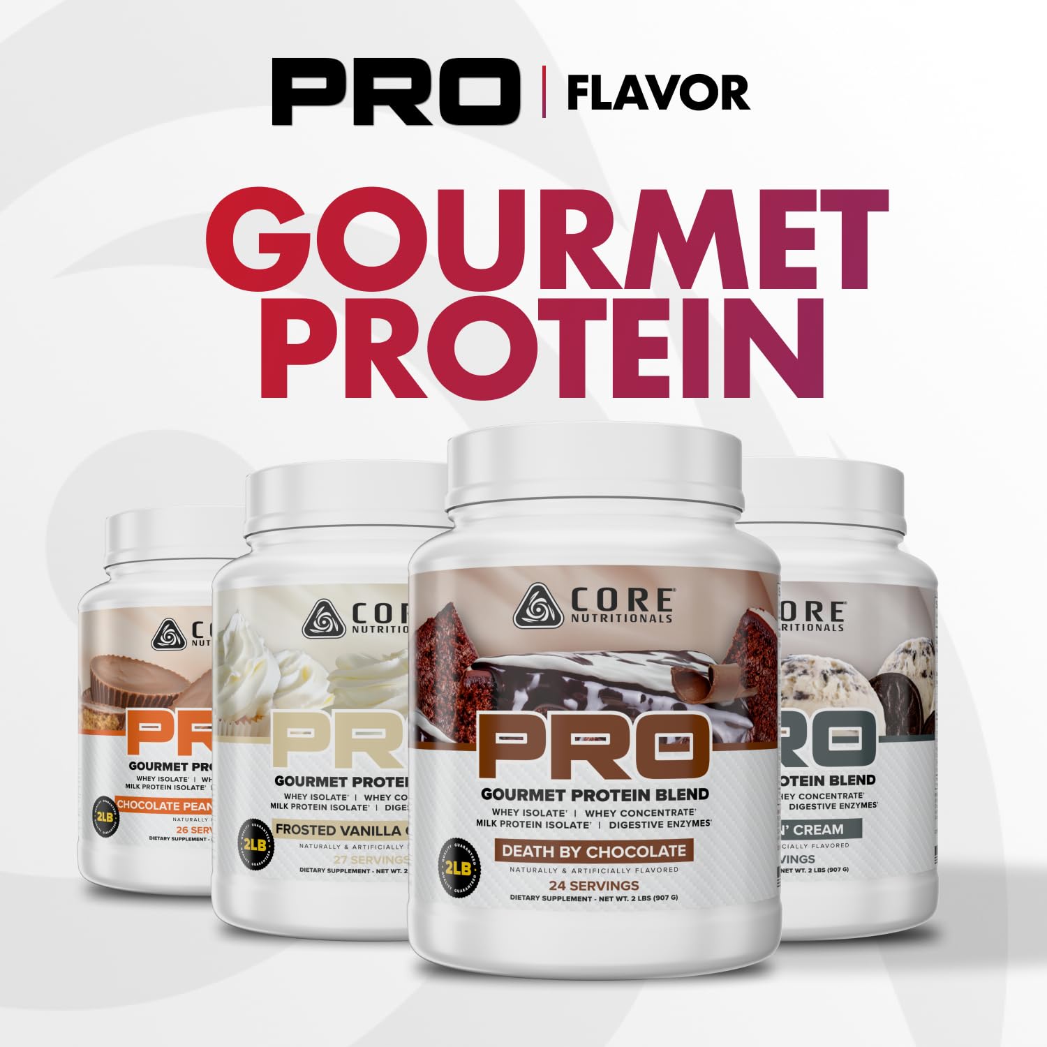 Core Nutritionals envase junto a mano para mostrar tamaño real práctico