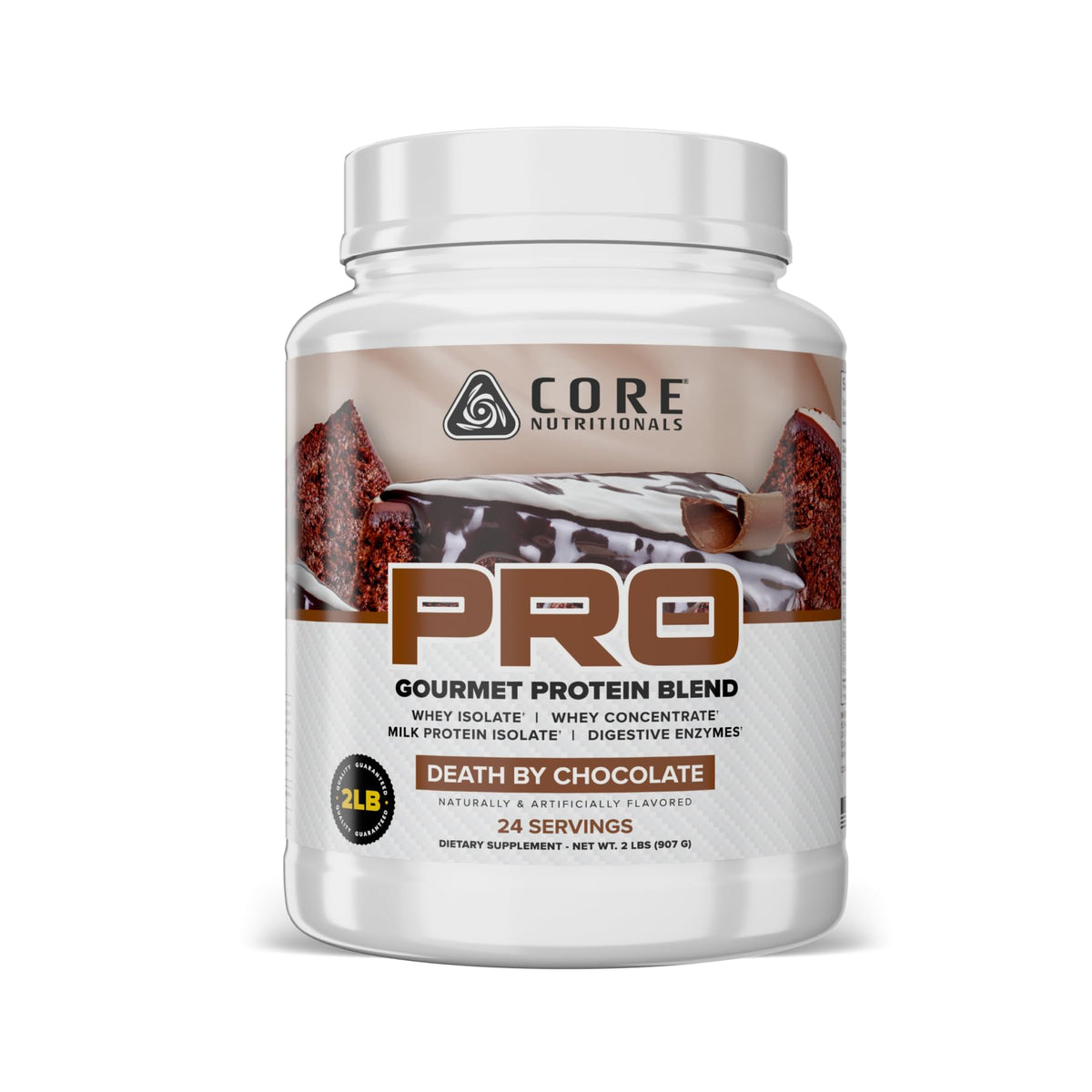 Core Nutritionals frontal del envase mostrando etiqueta y beneficio proteico