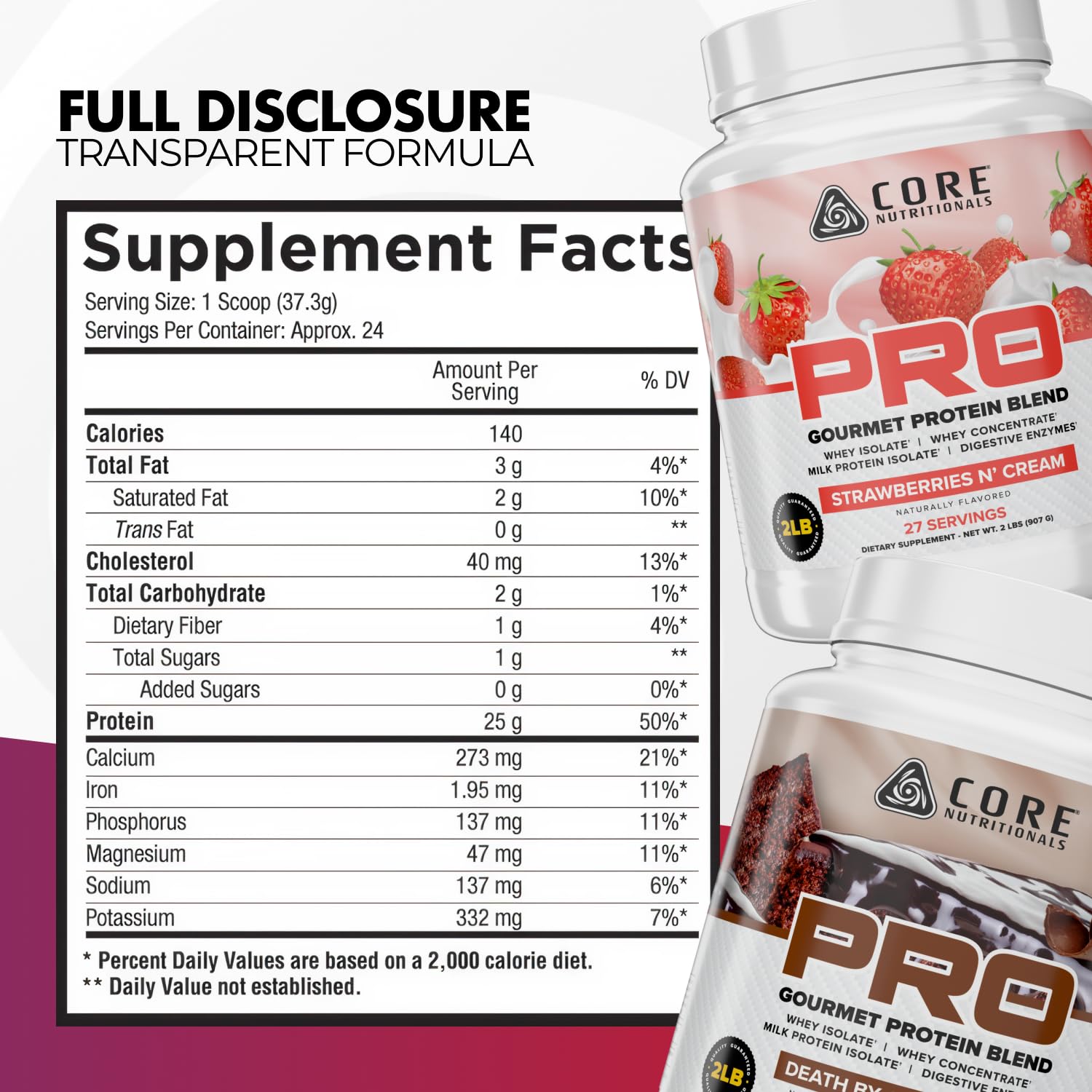 Core Nutritionals textura del polvo cremosa para mezcla sin grumos