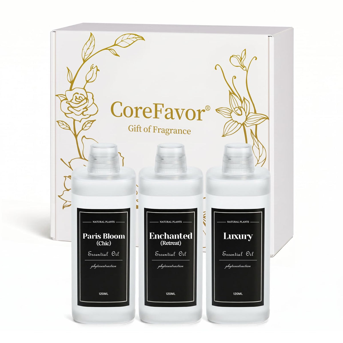 CoreFavor botella frontal 120 ml muestra presentación duradera