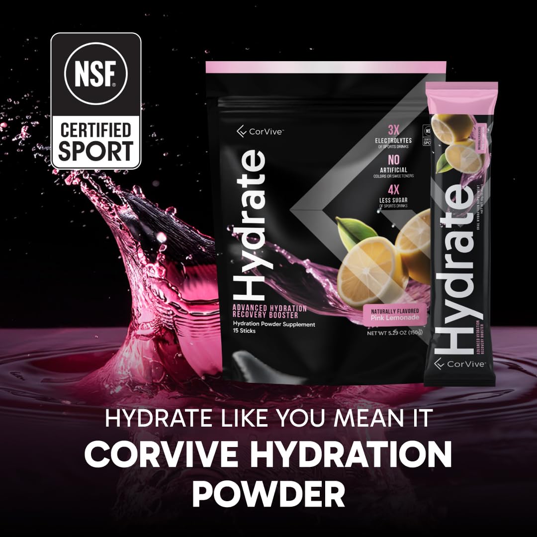 CorVive Hydrate atleta bebiendo durante entrenamiento para reposición rápida