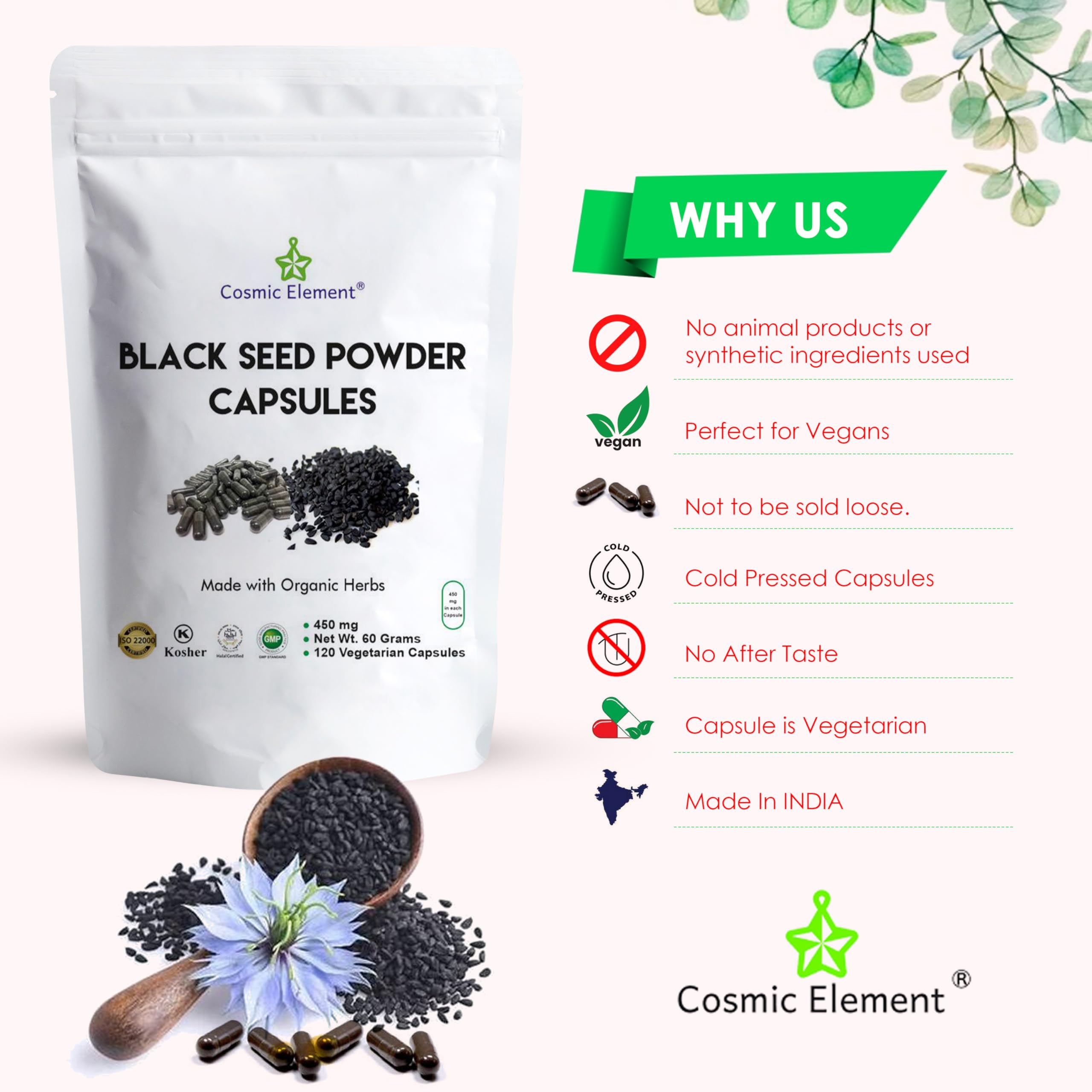 Cosmic Element cápsula junto a mano para escala, beneficio de comprobar tamaño real