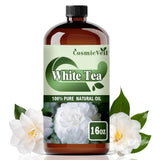 CosmicVeil botella frontal de té blanco mostrando etiqueta y capacidad