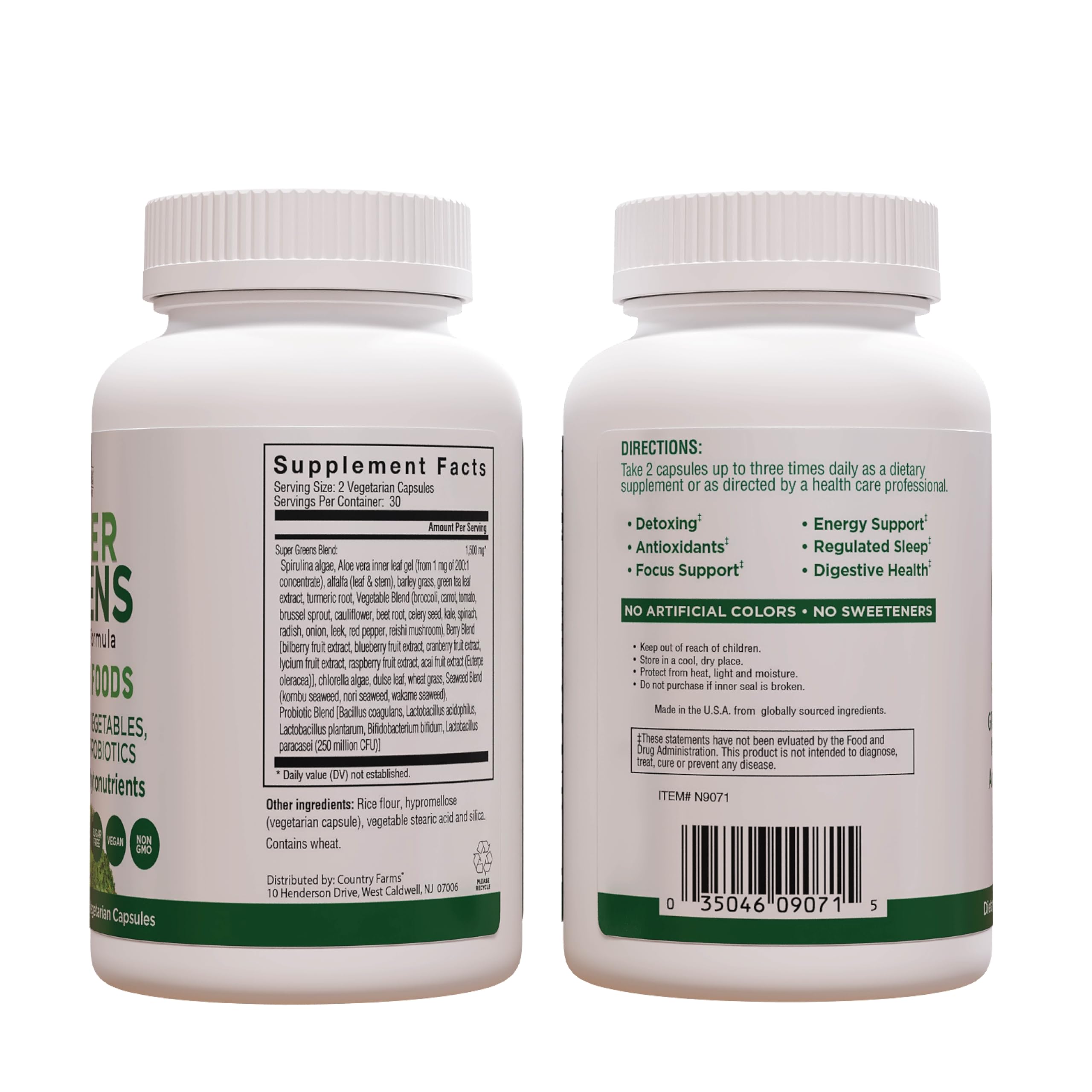 Country Farms etiqueta nutricional enfocada en ingredientes y dosis recomendada