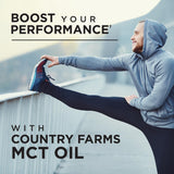 Country Farms MCT junto a utensilios para comparar tamaño y porción clara