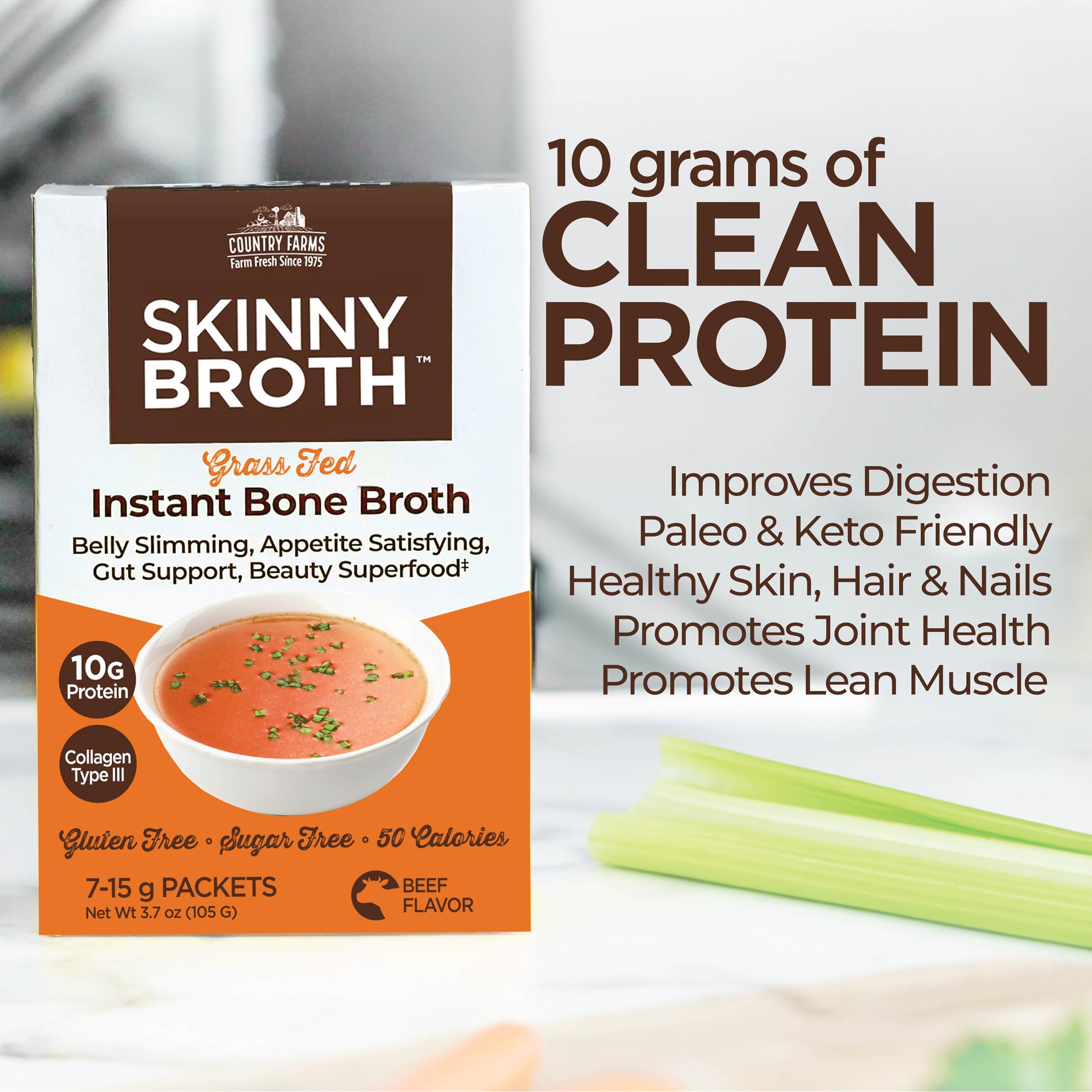 Country Farms taza con caldo listo, bebida caliente reconfortante y nutritiva