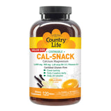 Country Life etiqueta con ingredientes y dosis de Cal-Snack, transparencia y confianza