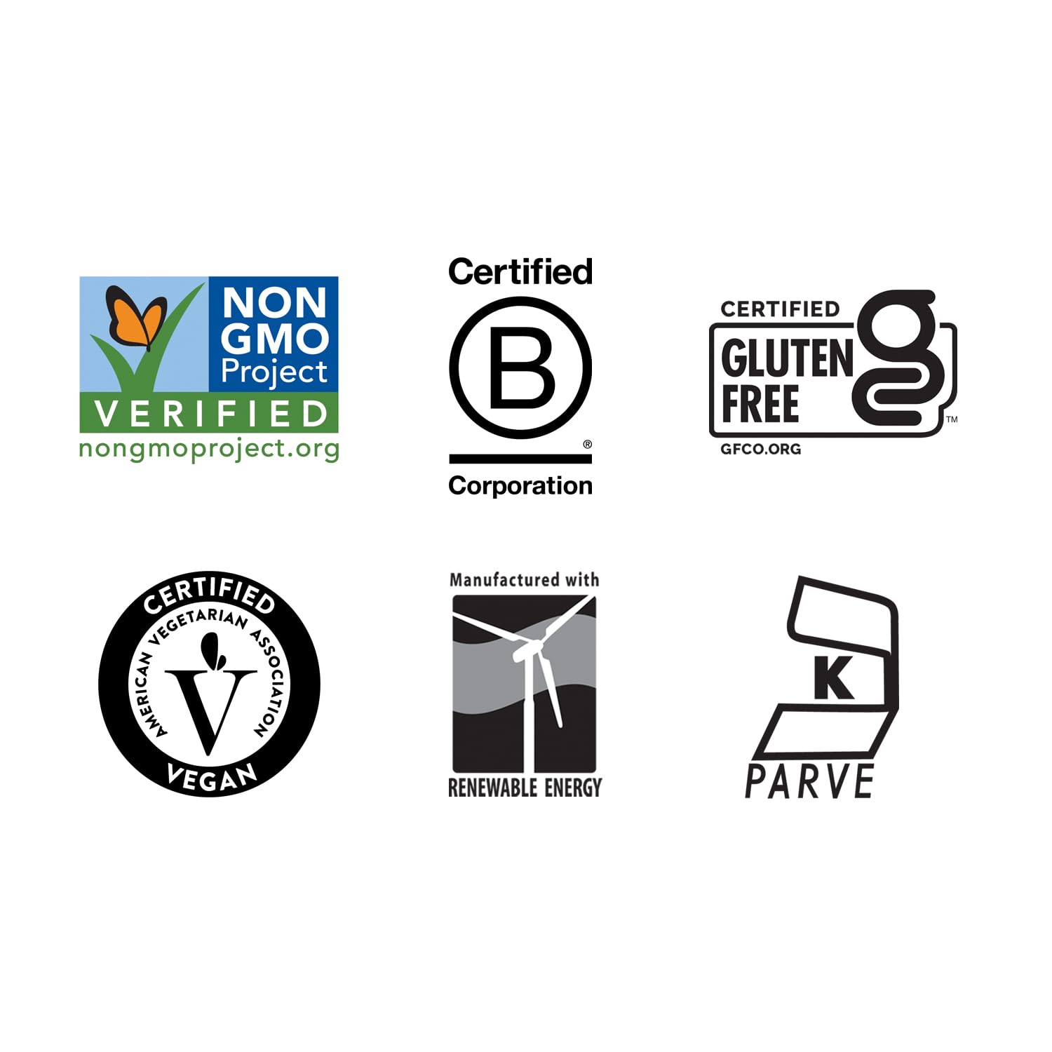 Country Life etiqueta con certificaciones sin gluten, vegano y no-OGM destacadas