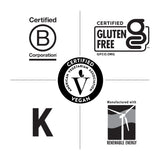 Country Life etiqueta con certificaciones gluten free vegan non-gmo visibles