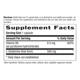Country Life etiqueta con información de L-Glutamine y B6, destaca ingredientes transparentes