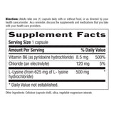 Country Life L‑Lysine integrado en rutina matutina, sugiere toma con desayuno equilibrado