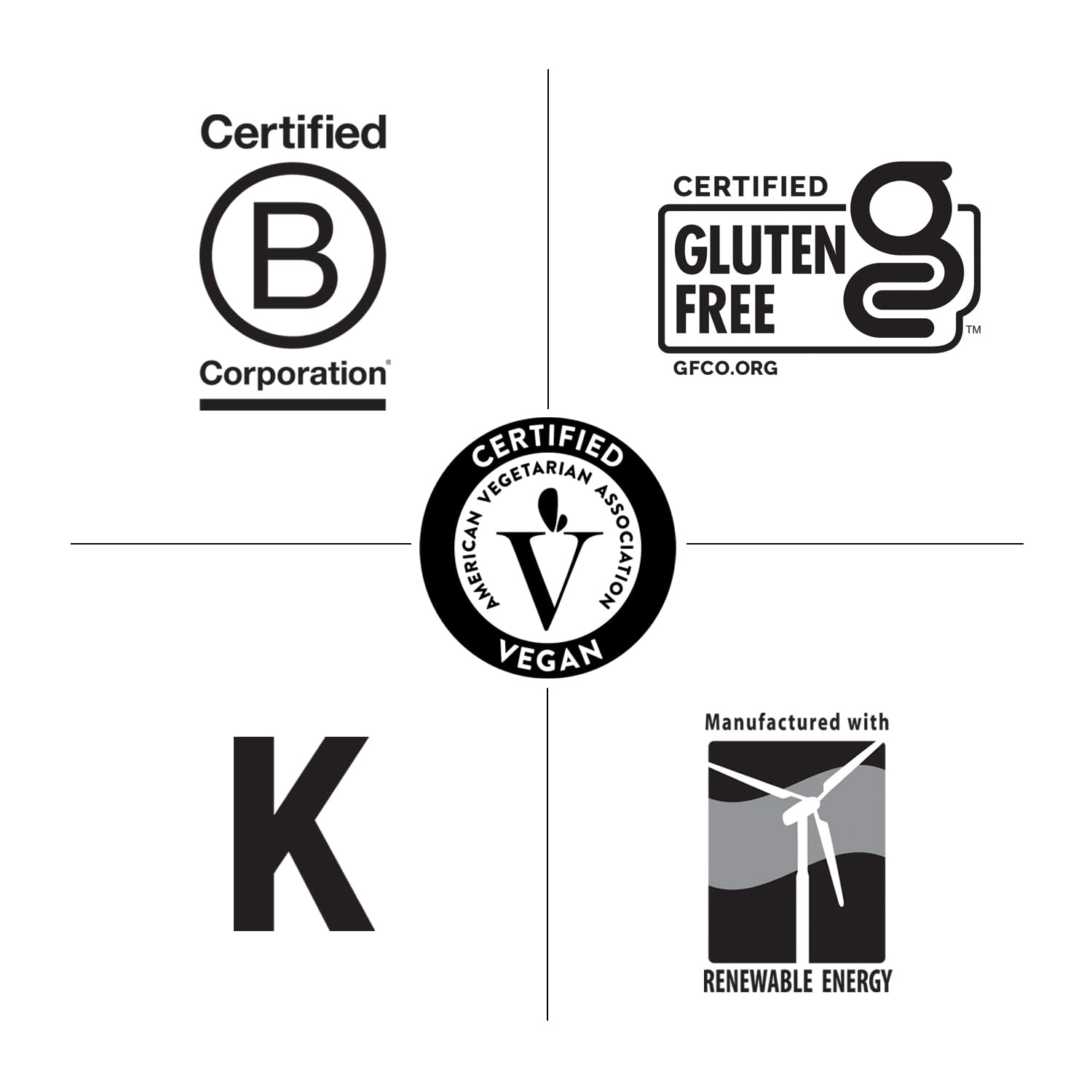 Sello certificado vegano y kosher en envase Country Life para mayor confianza