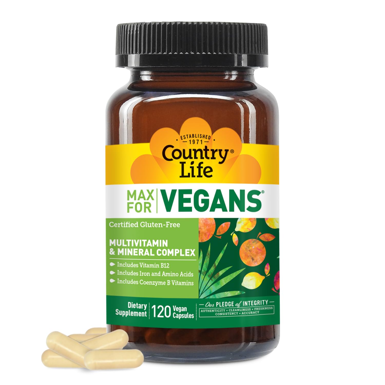 Country Life envase frontal de Max for Vegans mostrando diseño y cantidad