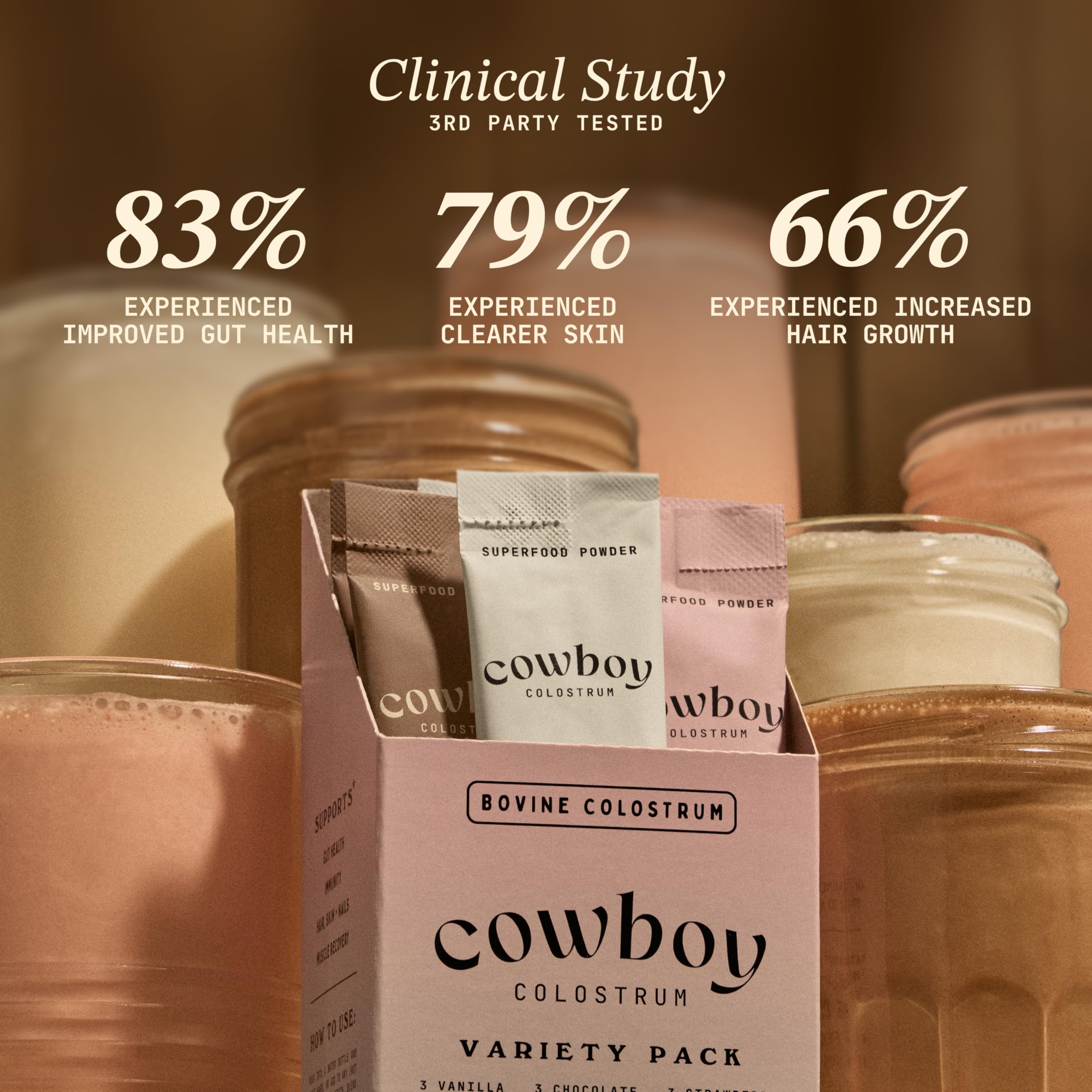 Cowboy Colostrum etiqueta y origen de granja mostrando trazabilidad y calidad