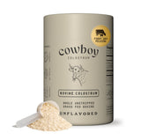 COWBOY COLOSTRUM frasco frontal mostrando envase y diseño, claridad de información