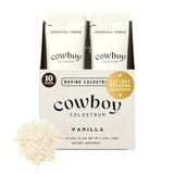 Cowboy Colostrum frente del empaque mostrando sobres y beneficios
