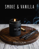 Craft & Kin primer plano de la mecha de madera mostrando crepitar y estética