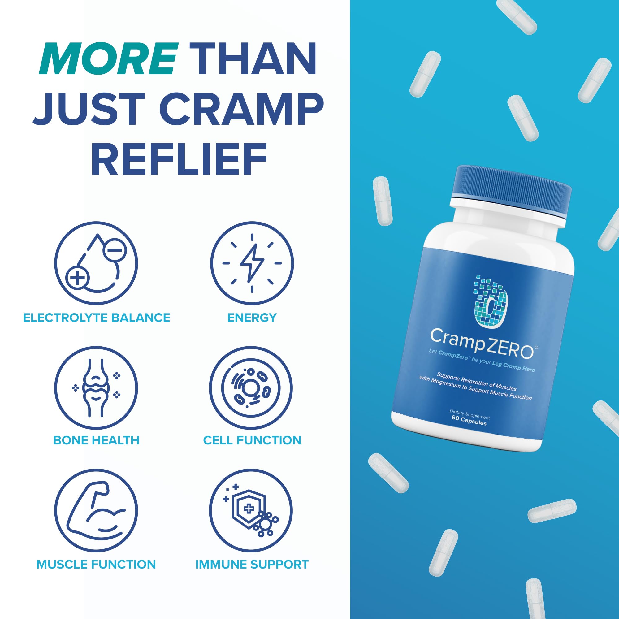 CrampZero etiqueta nutricional mostrando ingredientes clave y transparencia