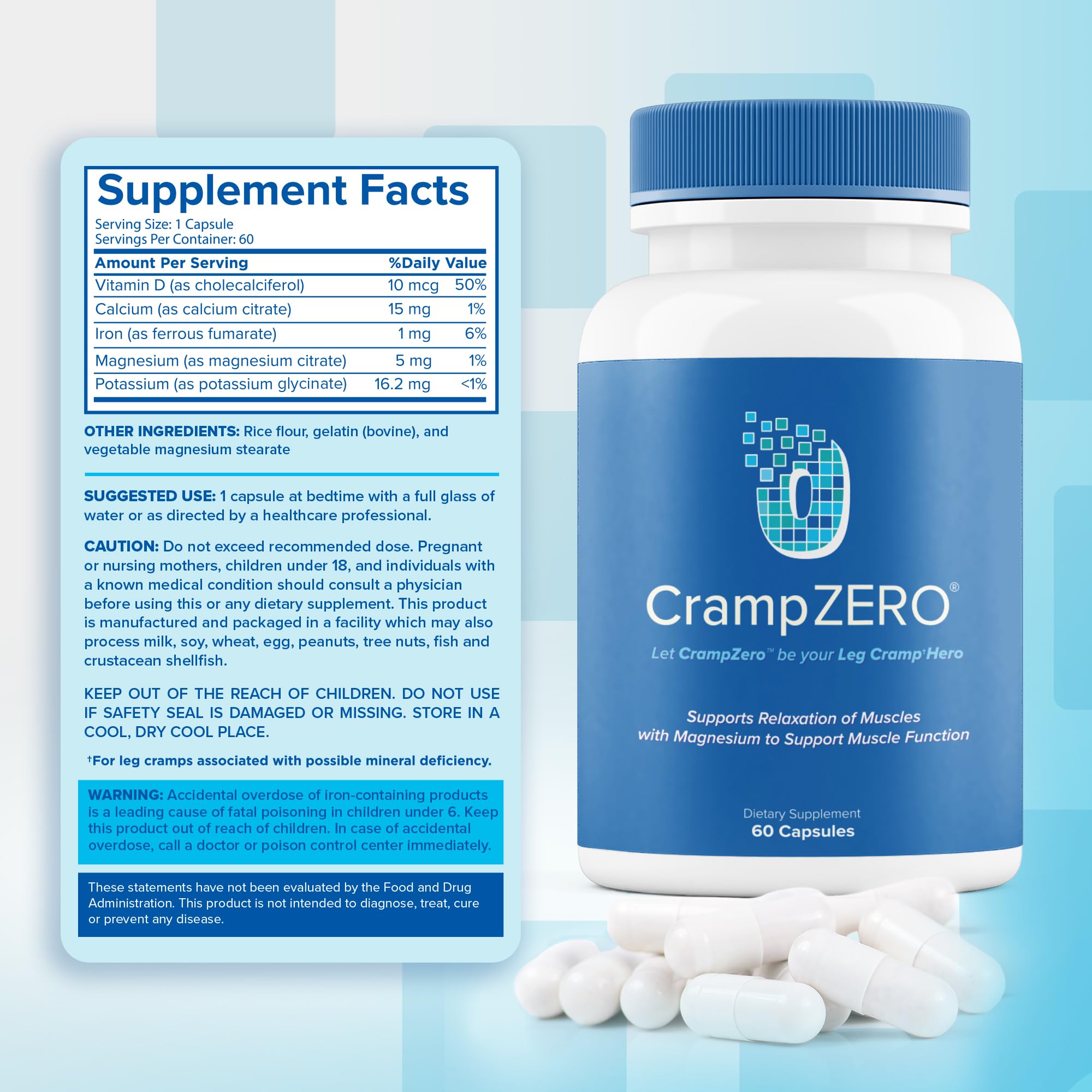 CrampZero cápsula en mano lista para tomar con facilidad y conveniencia