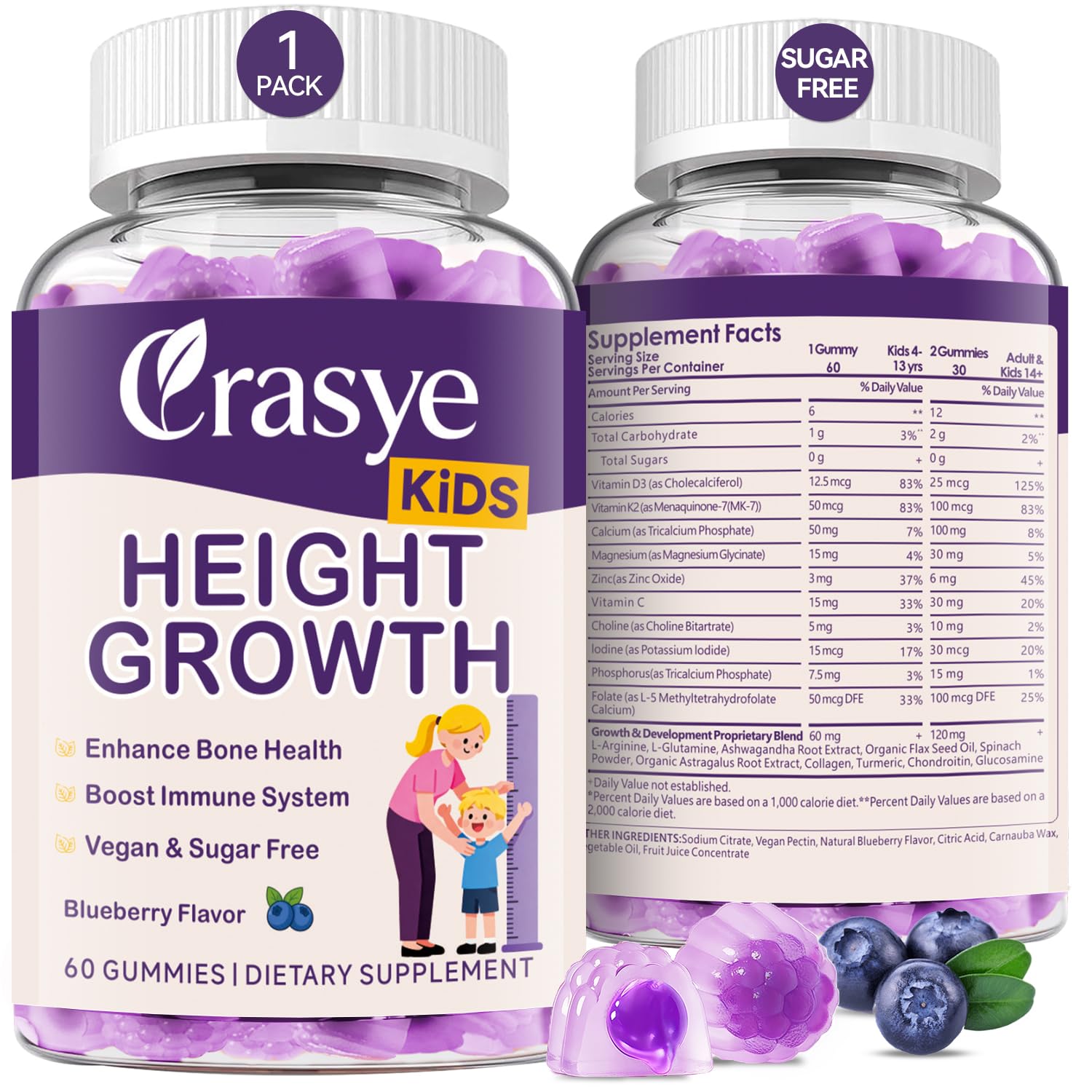 Crasye envase frontal mostrando diseño y cantidad beneficiosu