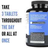 Crazy Muscle etiqueta nutricional detallada con información de BCAA por tableta