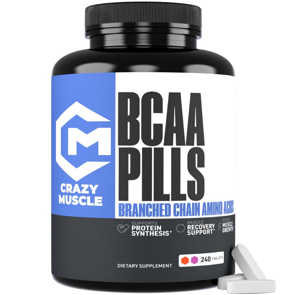 Crazy Muscle bote frontal mostrando 240 tabletas y beneficio de conveniencia