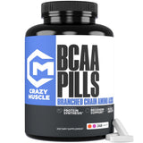 Crazy Muscle bote frontal mostrando 240 tabletas y beneficio de conveniencia