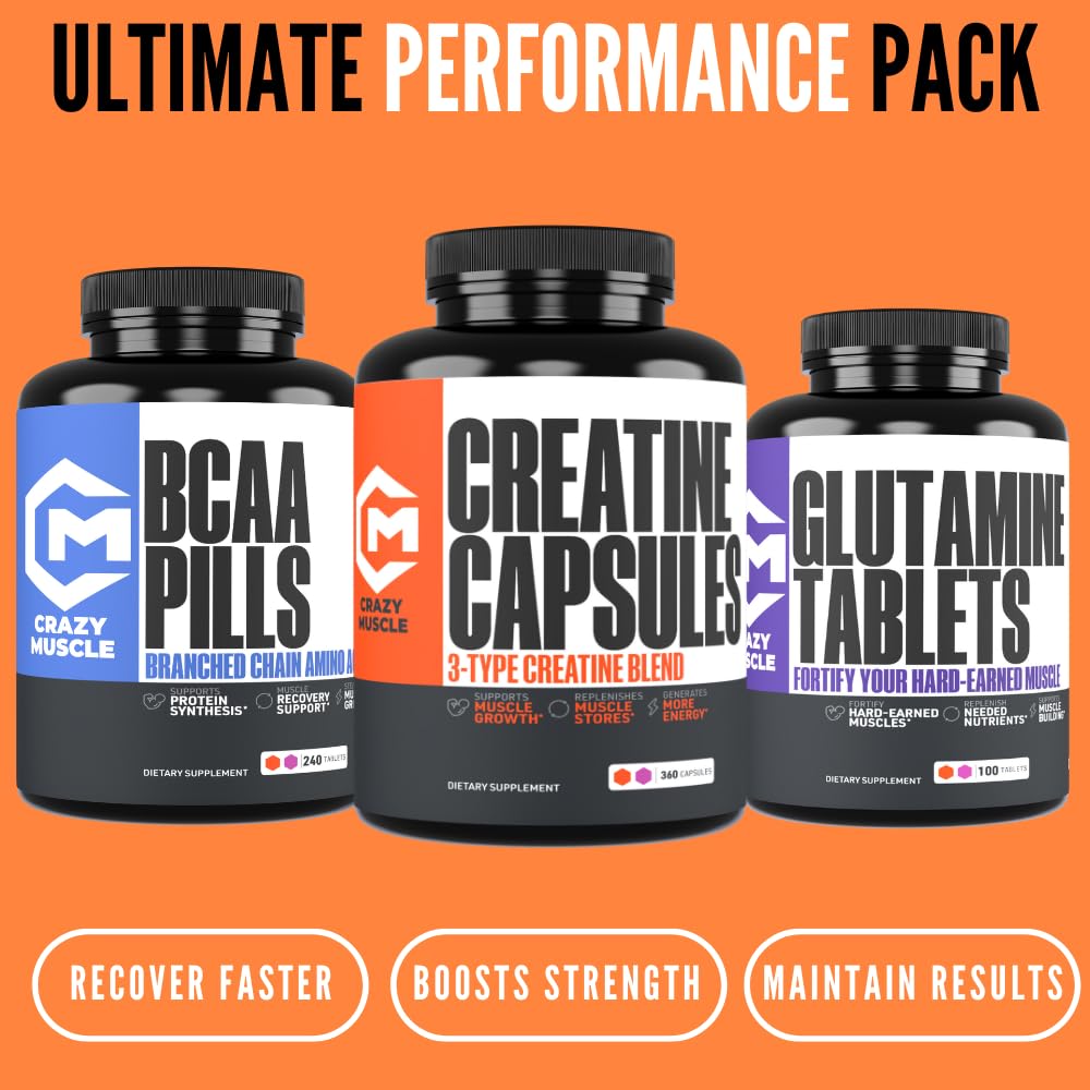Crazy Muscle cápsulas junto a regla para comparar tamaño