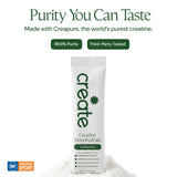 Create creatine: mezcla en vaso mostrando disolución rápida y sin sedimento
