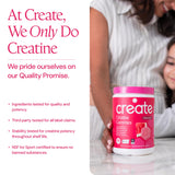 Create etiqueta de ingredientes mostrando Creapure y perfil limpio