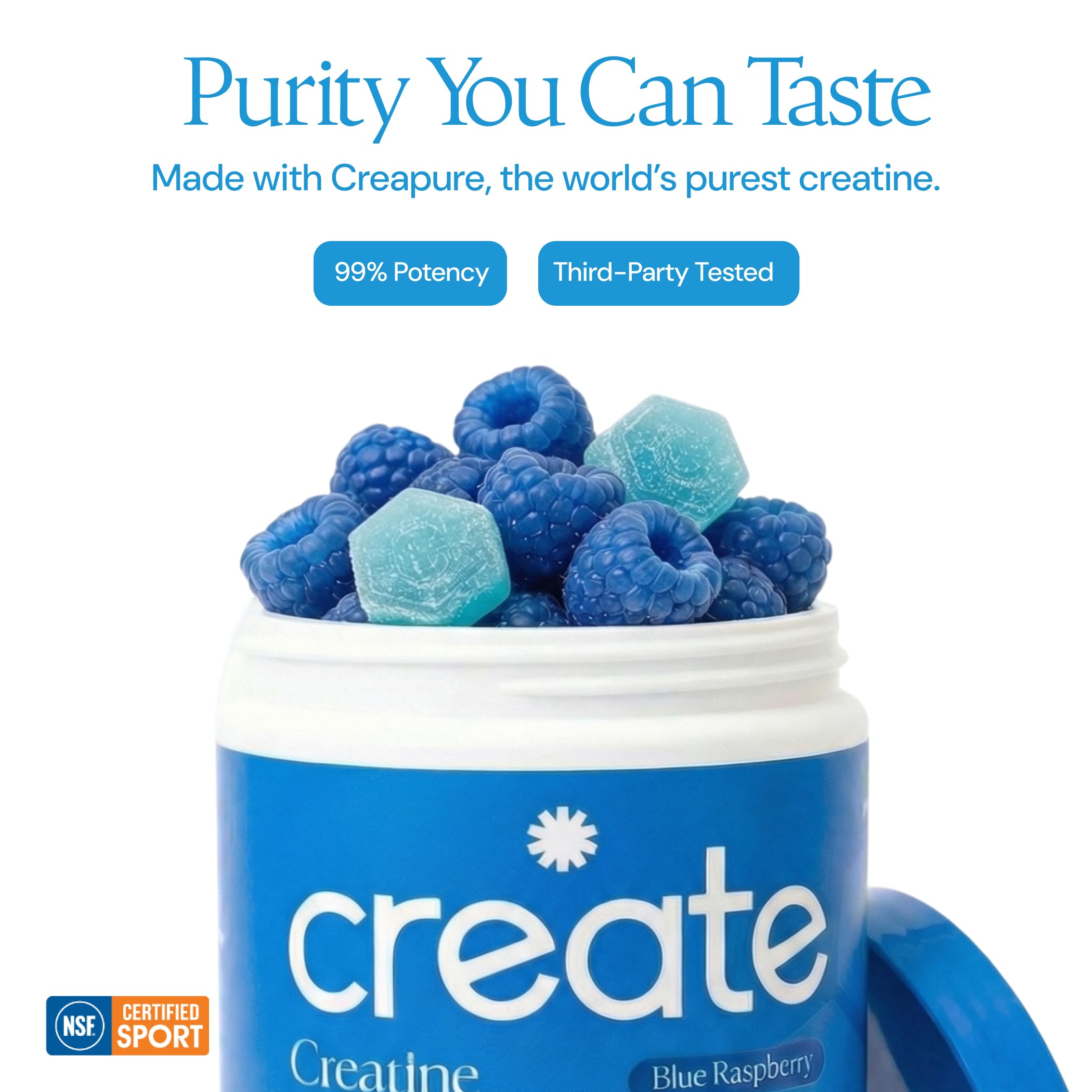 Create etiqueta nutricional enfocada en creatina y datos claros