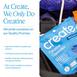 Create etiqueta nutricional destacando Creapure y pureza