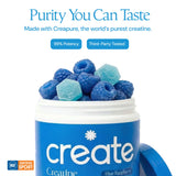 Create etiqueta nutricional enfocada en creatina y datos claros