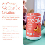 Create etiqueta con Creapure que garantiza pureza y calidad