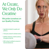 Create: etiqueta con ingredientes y Creapure, confirma pureza y transparencia