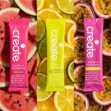 Create atleta en gimnasio bebiendo sabor Watermelon, energía sin cafeína