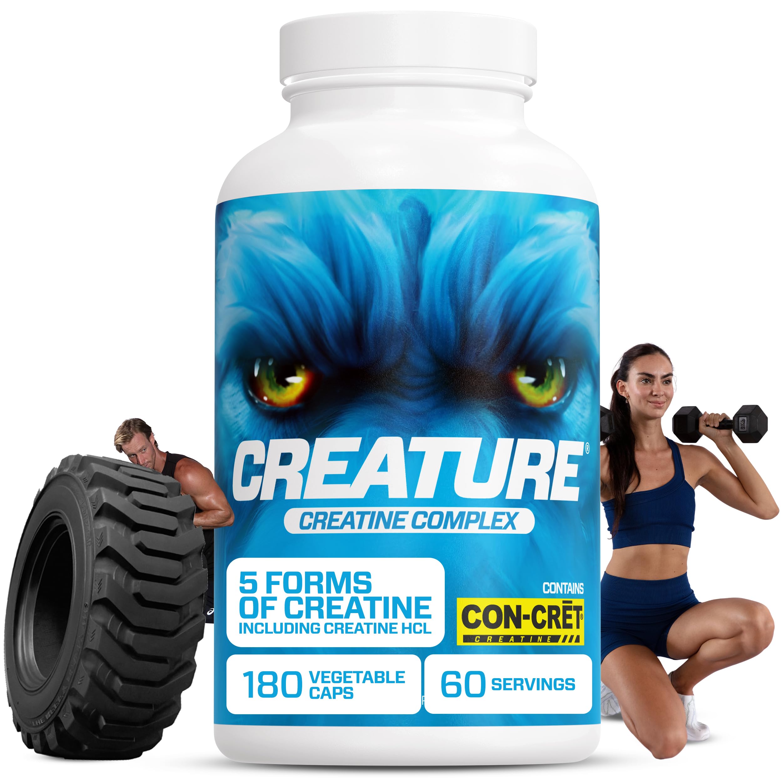 CREATURE cápsulas sobre superficie blanca ilustrando dosis y aspecto limpio