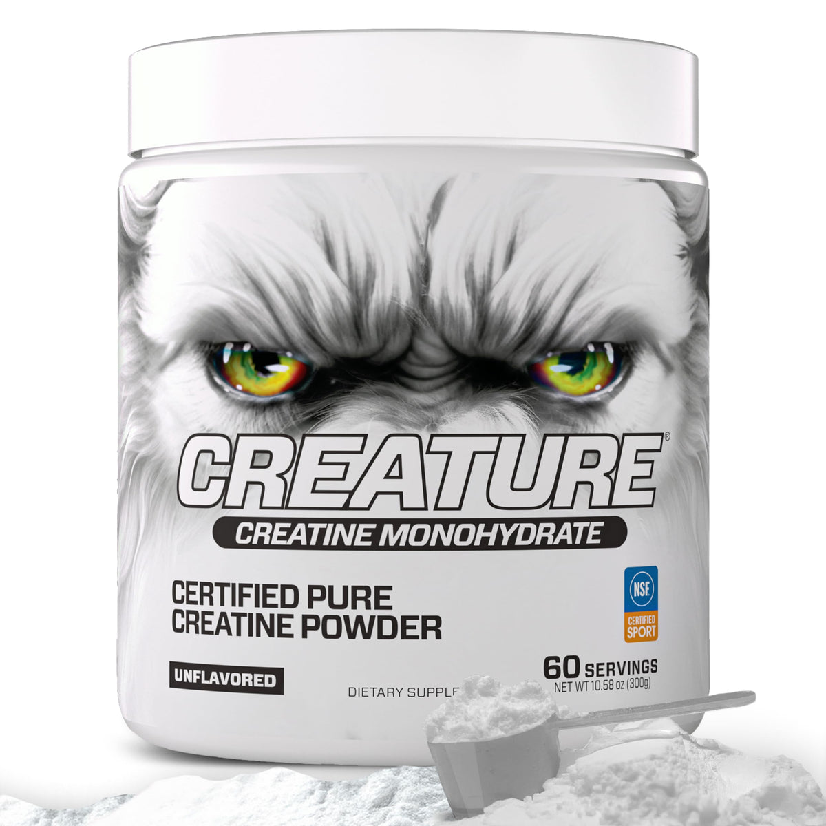 CREATURE frontal del envase mostrando etiqueta y beneficios certificados
