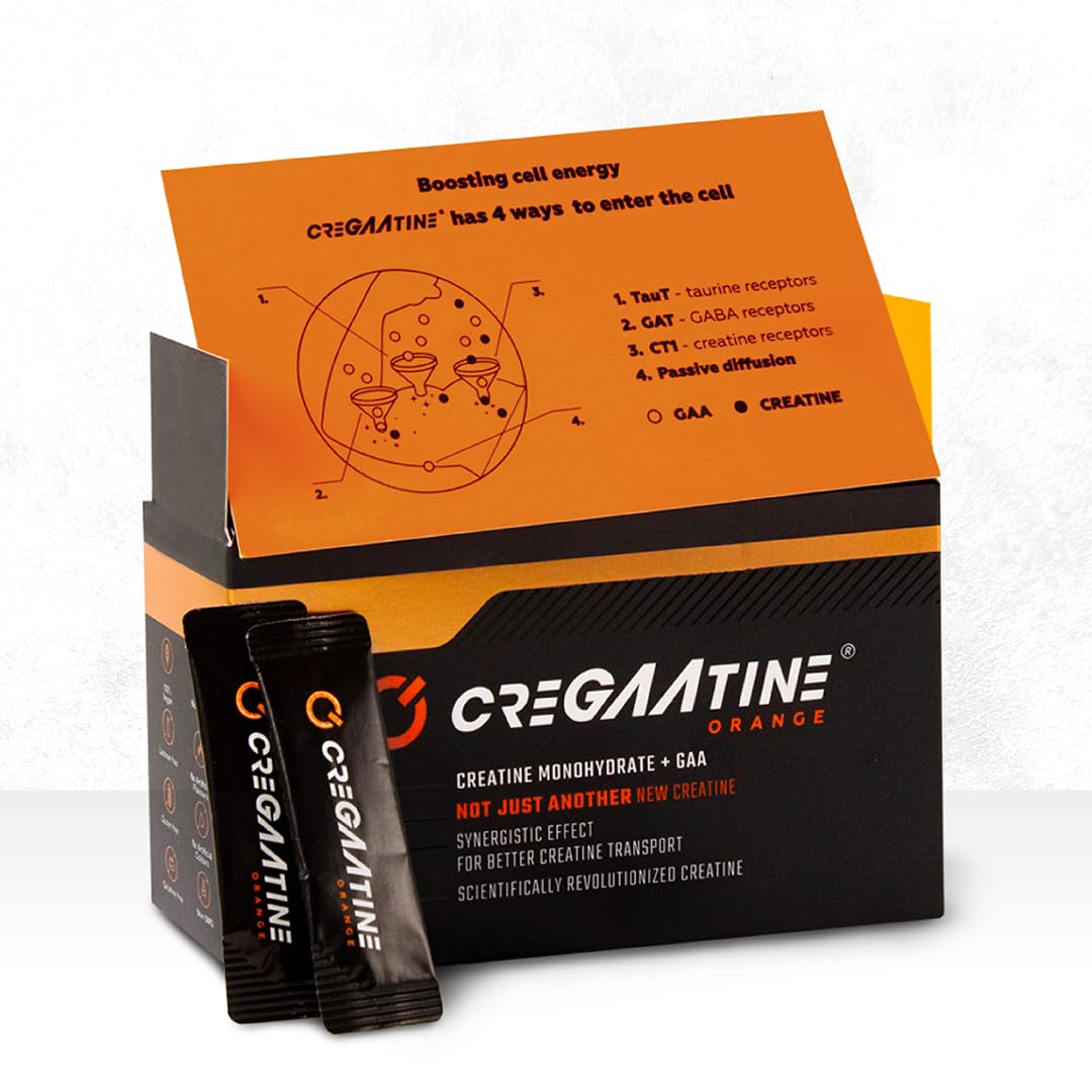 CreGAAtine vista frontal del empaque que destaca fuerza y ausencia de hinchazón