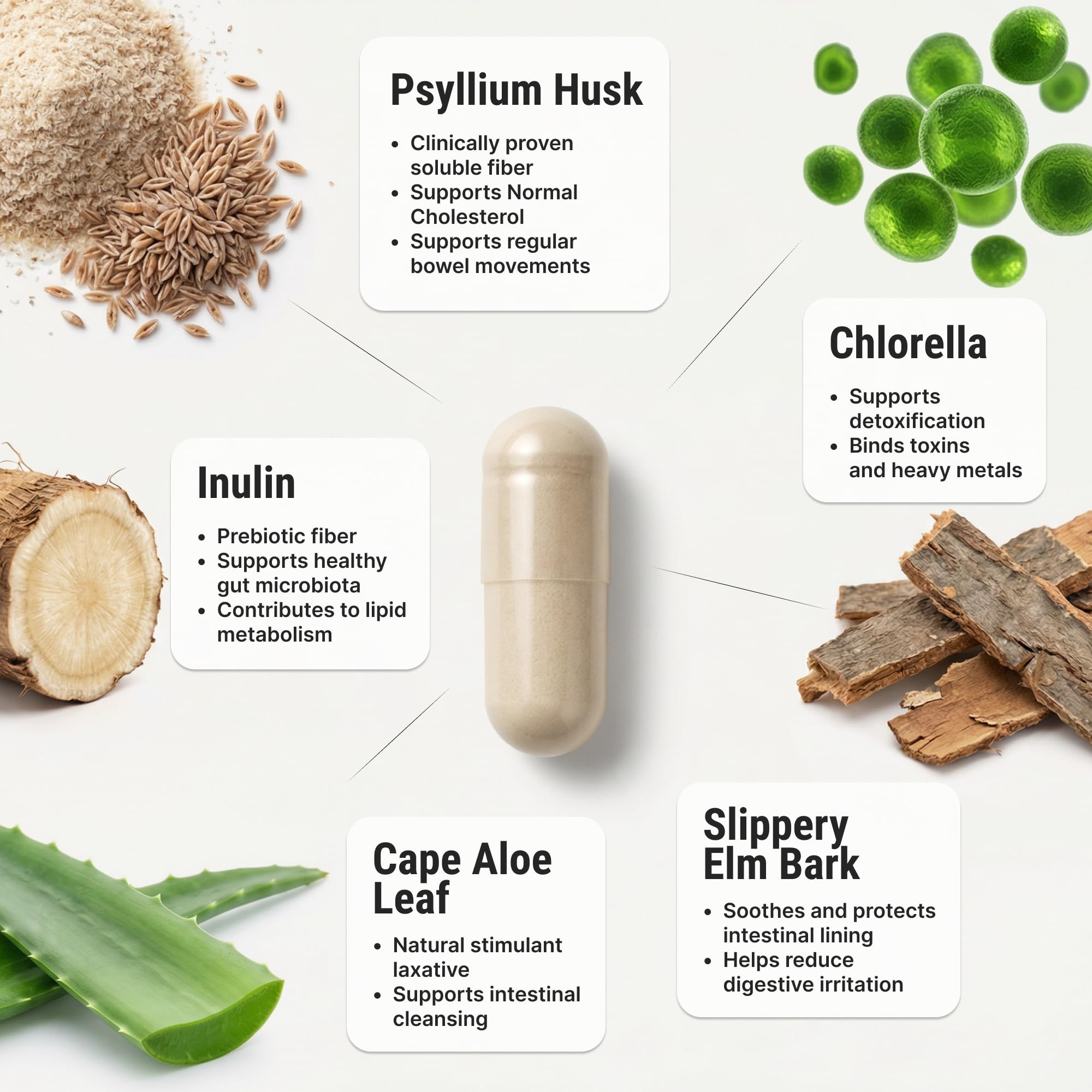 CRYSTAL PEAKS NUTRITION detalle de etiqueta con lista de ingredientes naturales